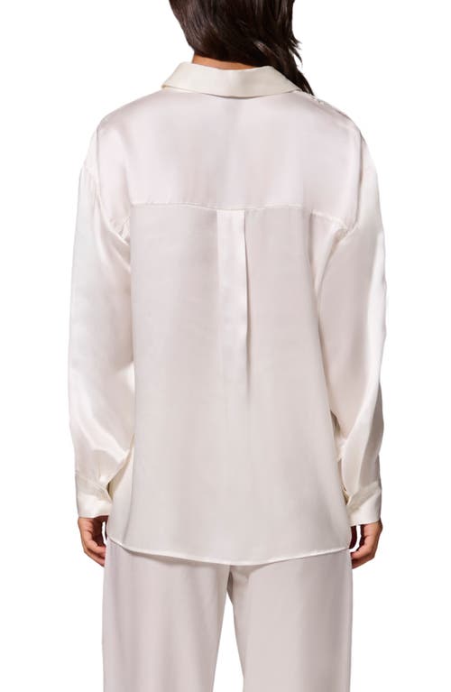 Simone Perele Love Me Silk Blend Button-up Shirt In Ivory