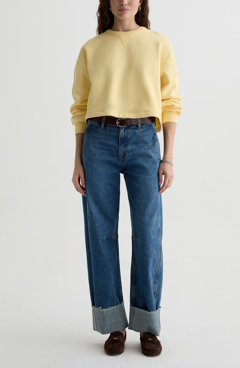 AG Mercer Cuffed Raw Hem High Waist Barrel Jeans, Alternate, color, 11 Years Enrich