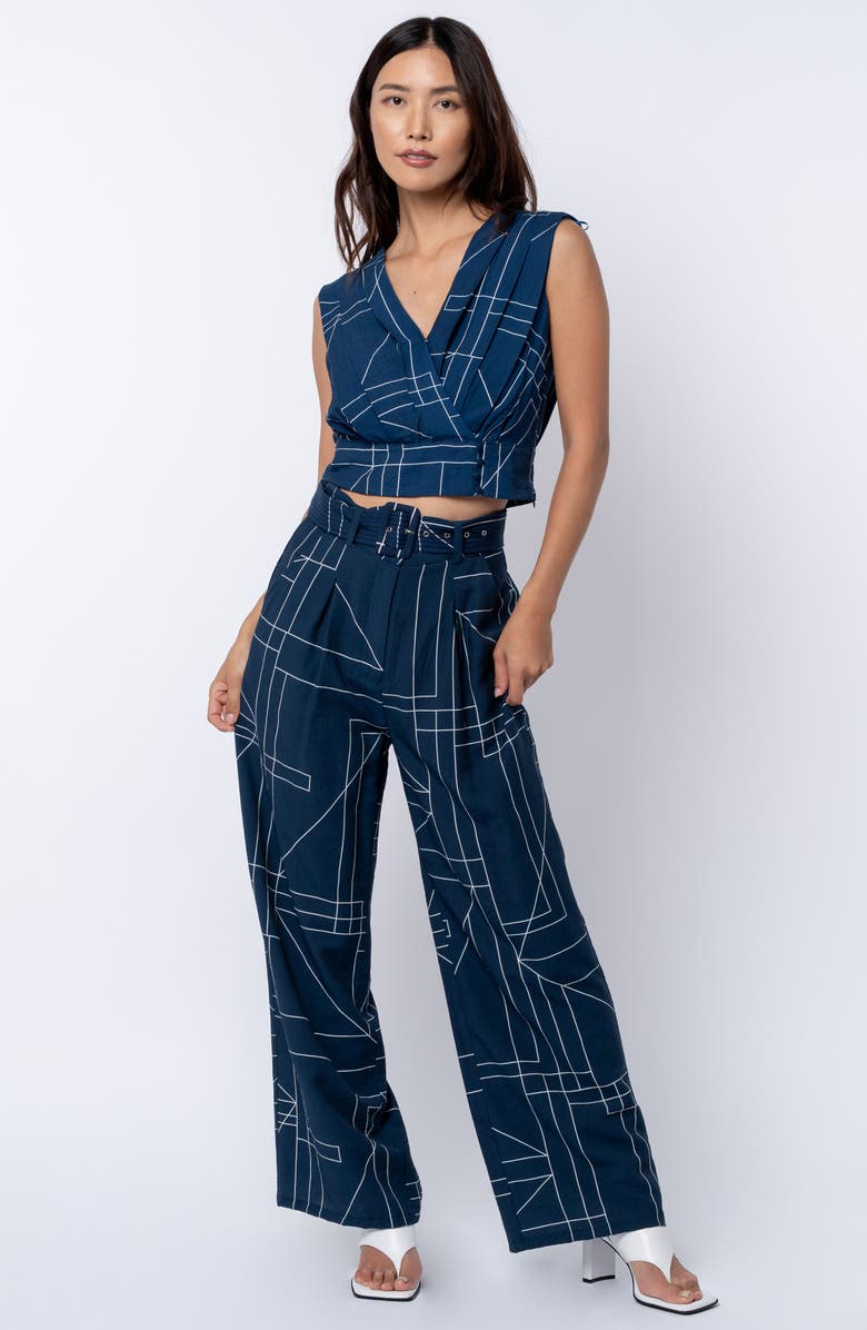 CIEBON Adrina Geo Print Sleeveless Top, Alternate, color, Navy/ White