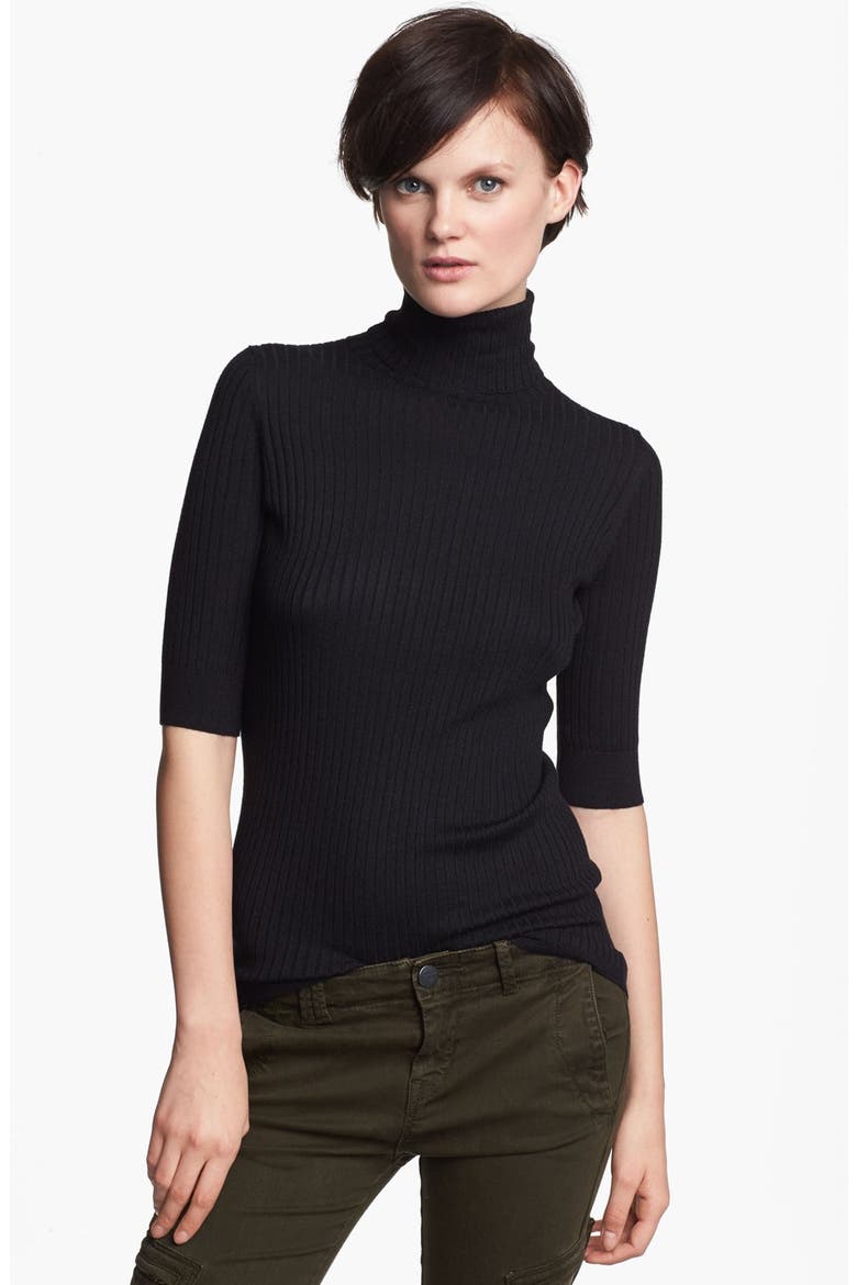 Ribbed Turtleneck, Main, color, BLACK