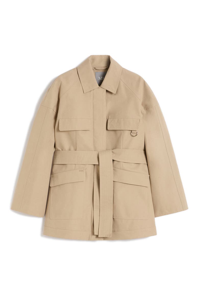 Rafia Waterproof Cotton Blend Belted Trench Coat, Alternate, color, BEIGE