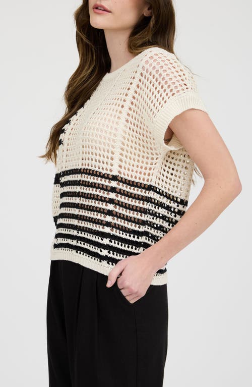 BLU PEPPER BLU PEPPER COLORBLOCK OPEN KNIT TOP 