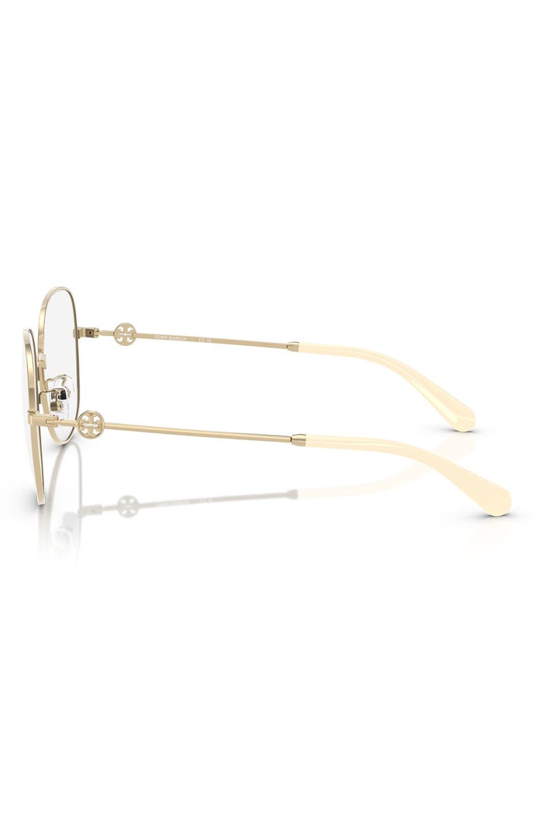 Tory Burch 55mm Round Optical Glasses, Alternate, color, Gold Pink