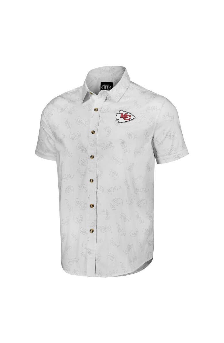 NFL X DARIUS RUCKER Men's NFL x Darius Rucker Collection by Fanatics White Kansas City Chiefs Woven Short Sleeve Button Up Shirt, Alternate, color, White