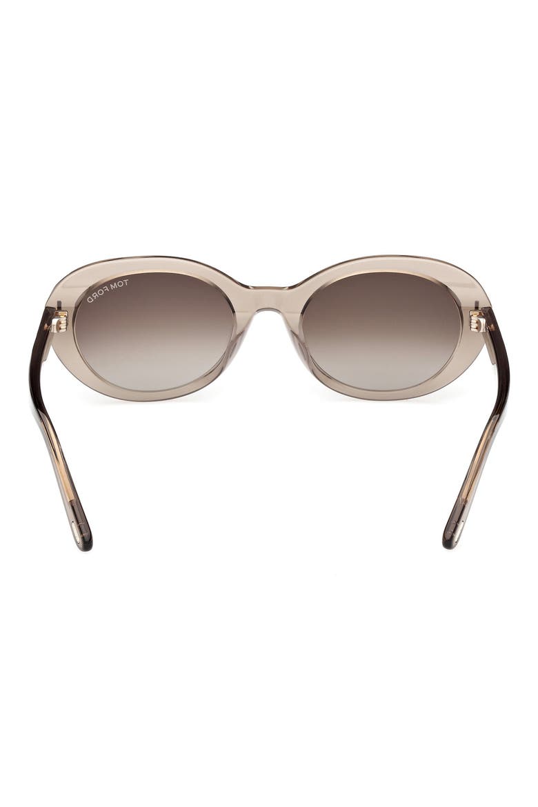 54mm Gradient Oval Sunglasses, Alternate, color, BROWN / GRADIENT BROWN