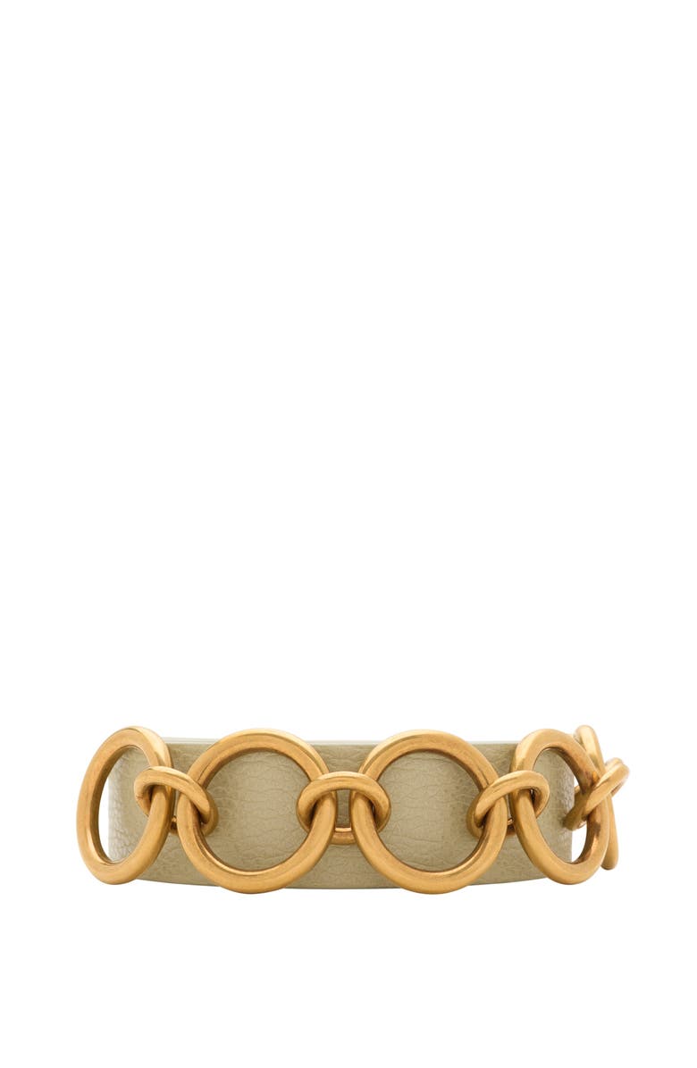 Burberry Leather Ring Belt, Main, color, Hunter