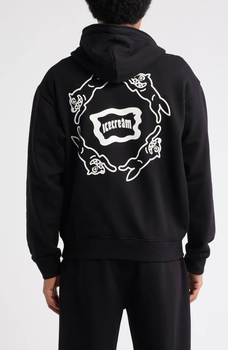 ICECREAM Loop Cotton French Terry Hoodie, Alternate, color, Black