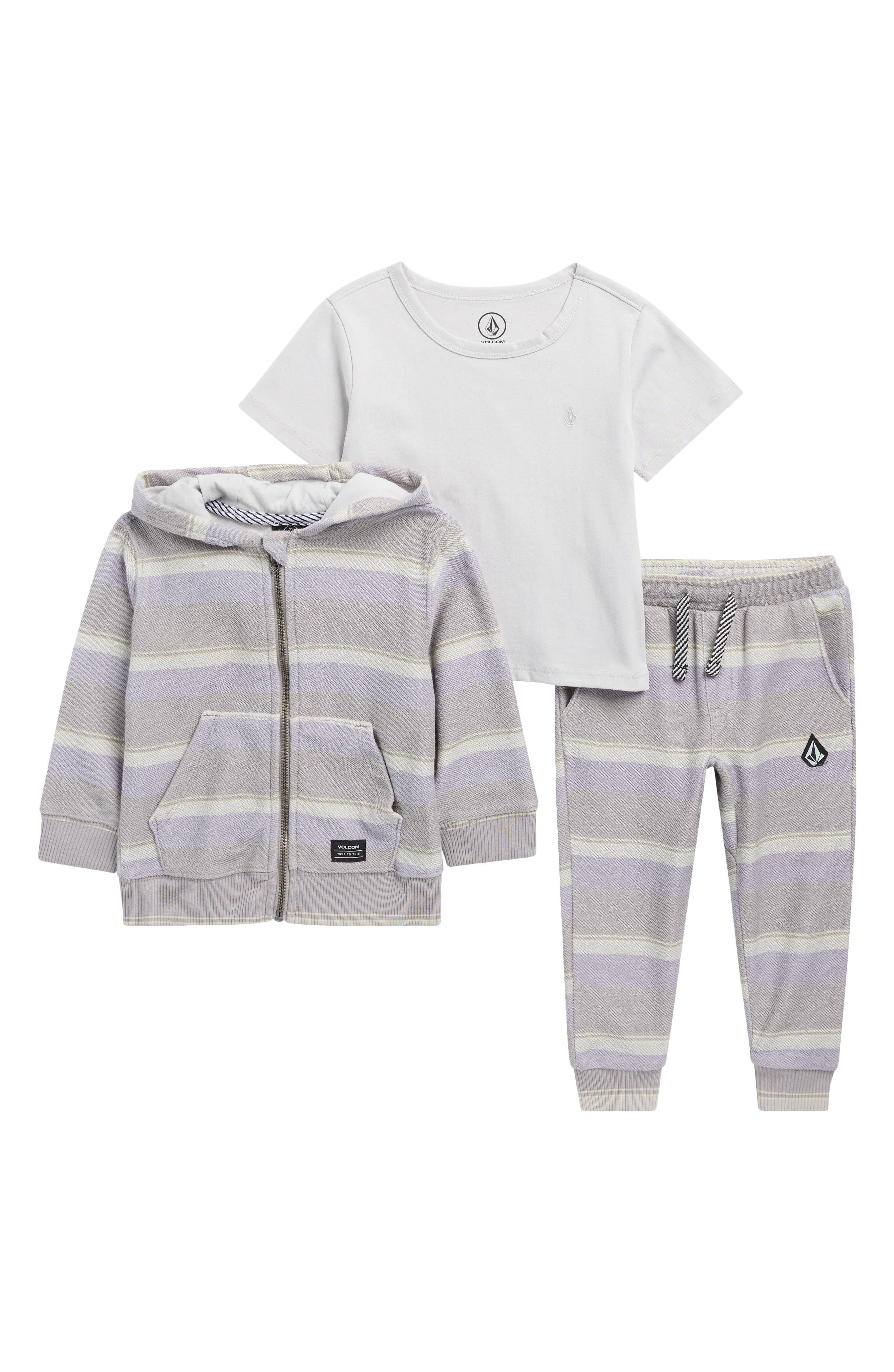 Volcom Kids' T-Shirt, French Terry Hoodie & Joggers Set