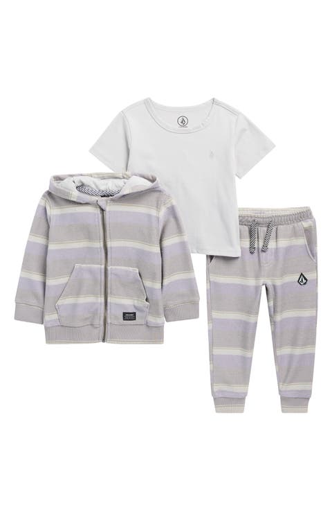 Kids' T-Shirt, French Terry Hoodie & Joggers Set (Toddler)