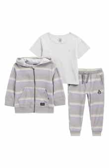 Volcom Kids' T-Shirt, French Terry Hoodie & Joggers Set
