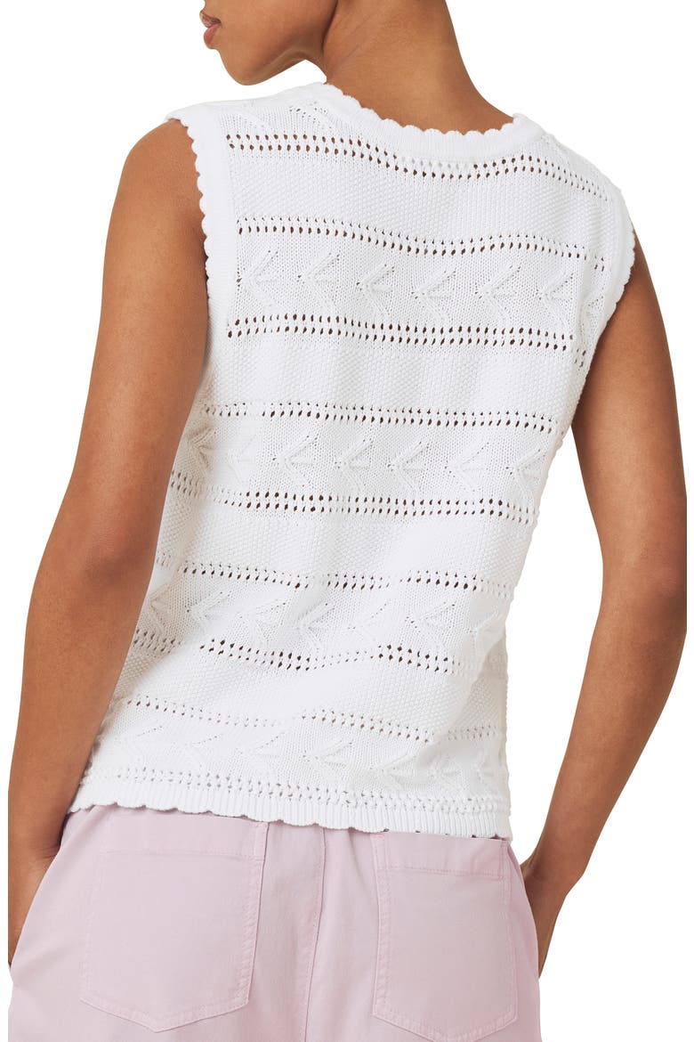 Giovanna Open Stitch Cotton Sweater Tank, Alternate, color, WHITE