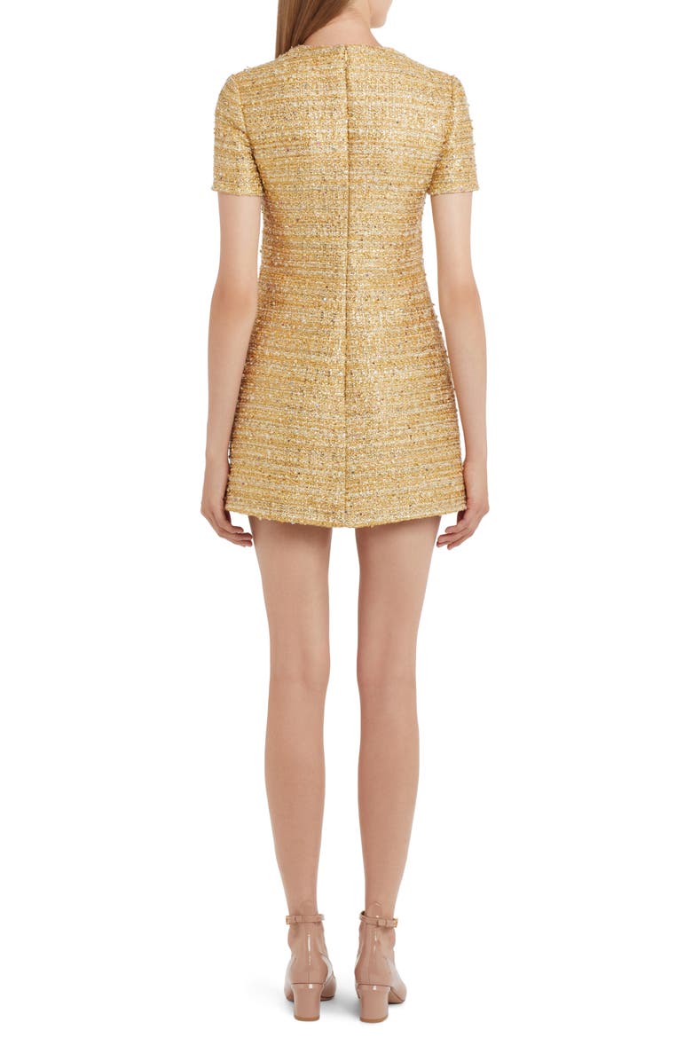 Valentino Garavani Paillettes Metallic Tweed Minidress, Alternate, color, 