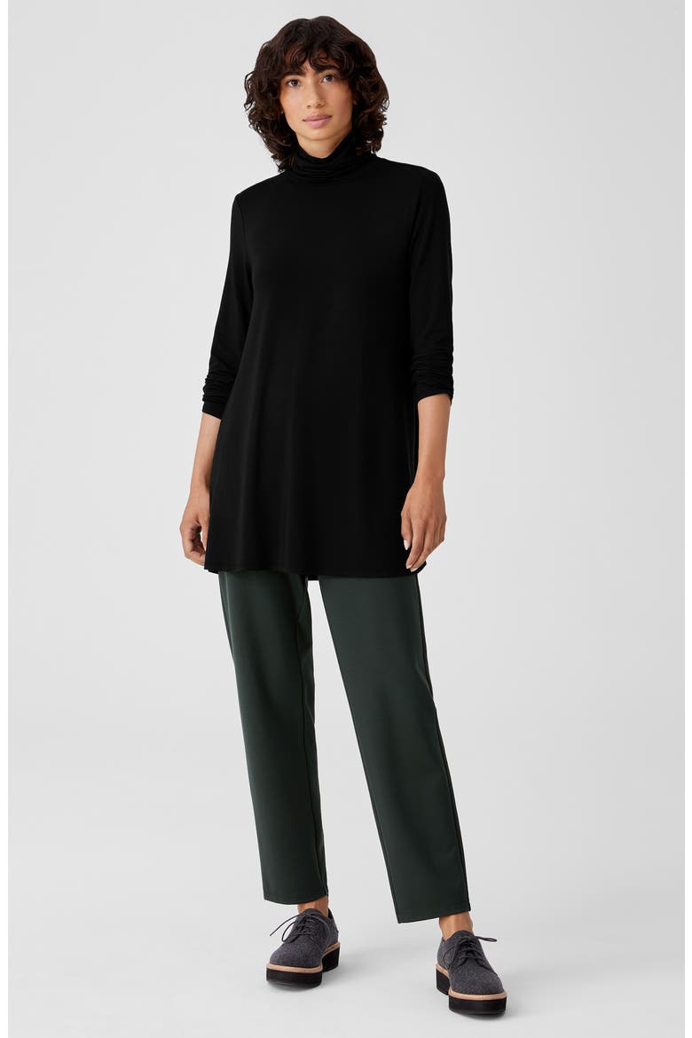 Scrunch Neck Jersey Tunic, Alternate, color, BLACK
