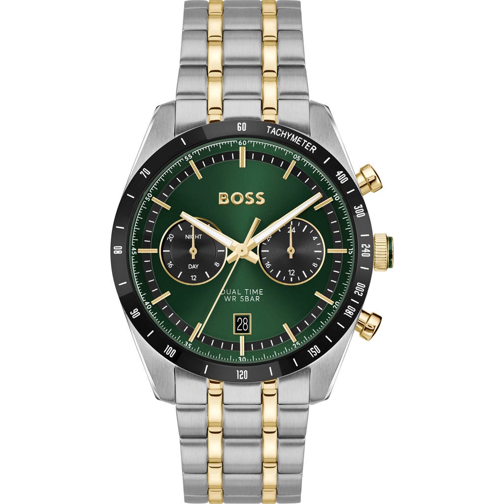 Hugo Boss Boss Tourmaster Chronograph Bracelet Watch, 41mm In Green
