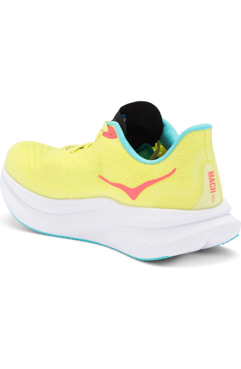HOKA Mach 6 Running Shoe, Alternate, color, Yuzu / Cielo Blue