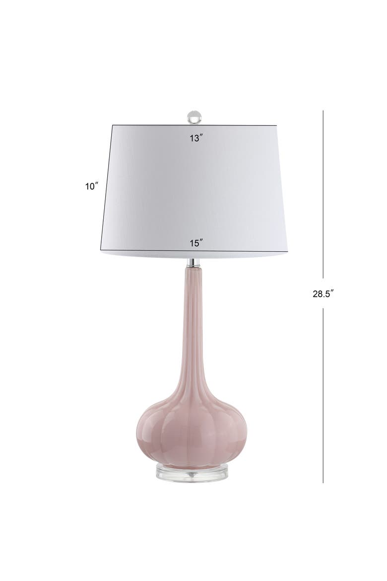 Bette 28.5" Glass Teardrop LED Table Lamp, Alternate, color, Pink