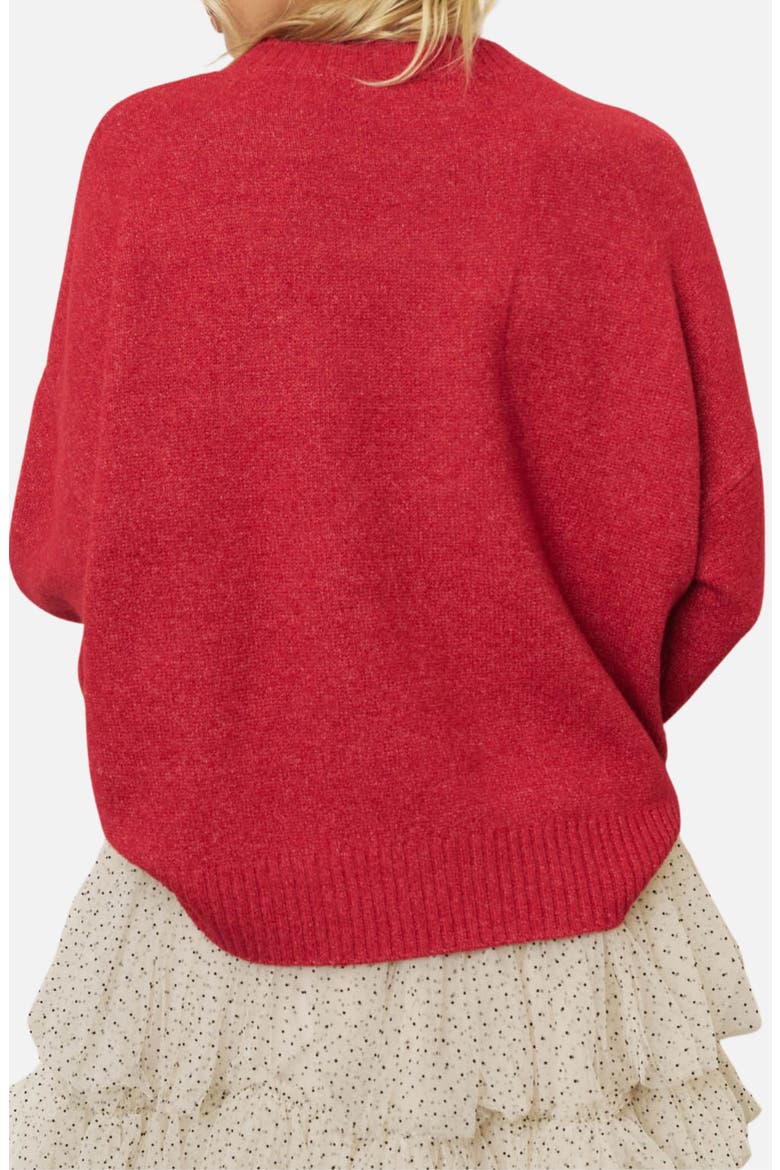 Holly Jolly Pullover Sweater, Alternate, color, RED