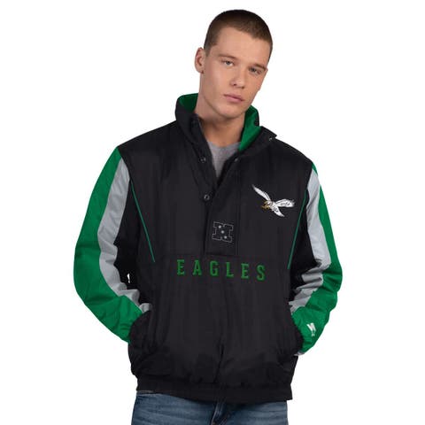 Men's Starter Black Philadelphia Eagles Thursday Night Gridiron Vintage Logo Half-Zip Jacket