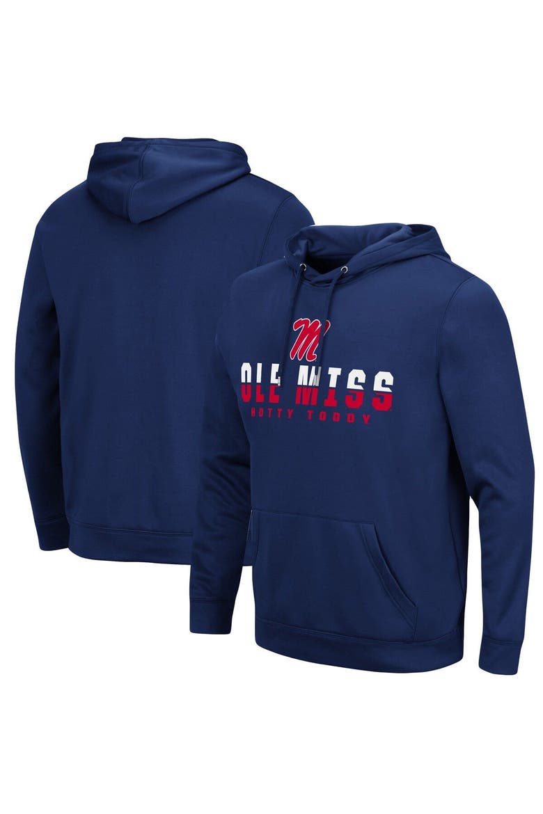 Men's Colosseum Navy Ole Miss Rebels Lantern Pullover Hoodie, Main, color, Navy