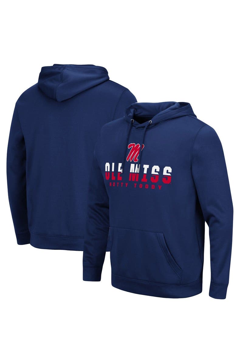 COLOSSEUM Men's Colosseum Navy Ole Miss Rebels Lantern Pullover Hoodie, Main, color, Navy