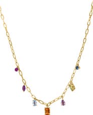 EFFY 14K Gold Plated Sterling Silver Semiprecious Stone Charm Necklace