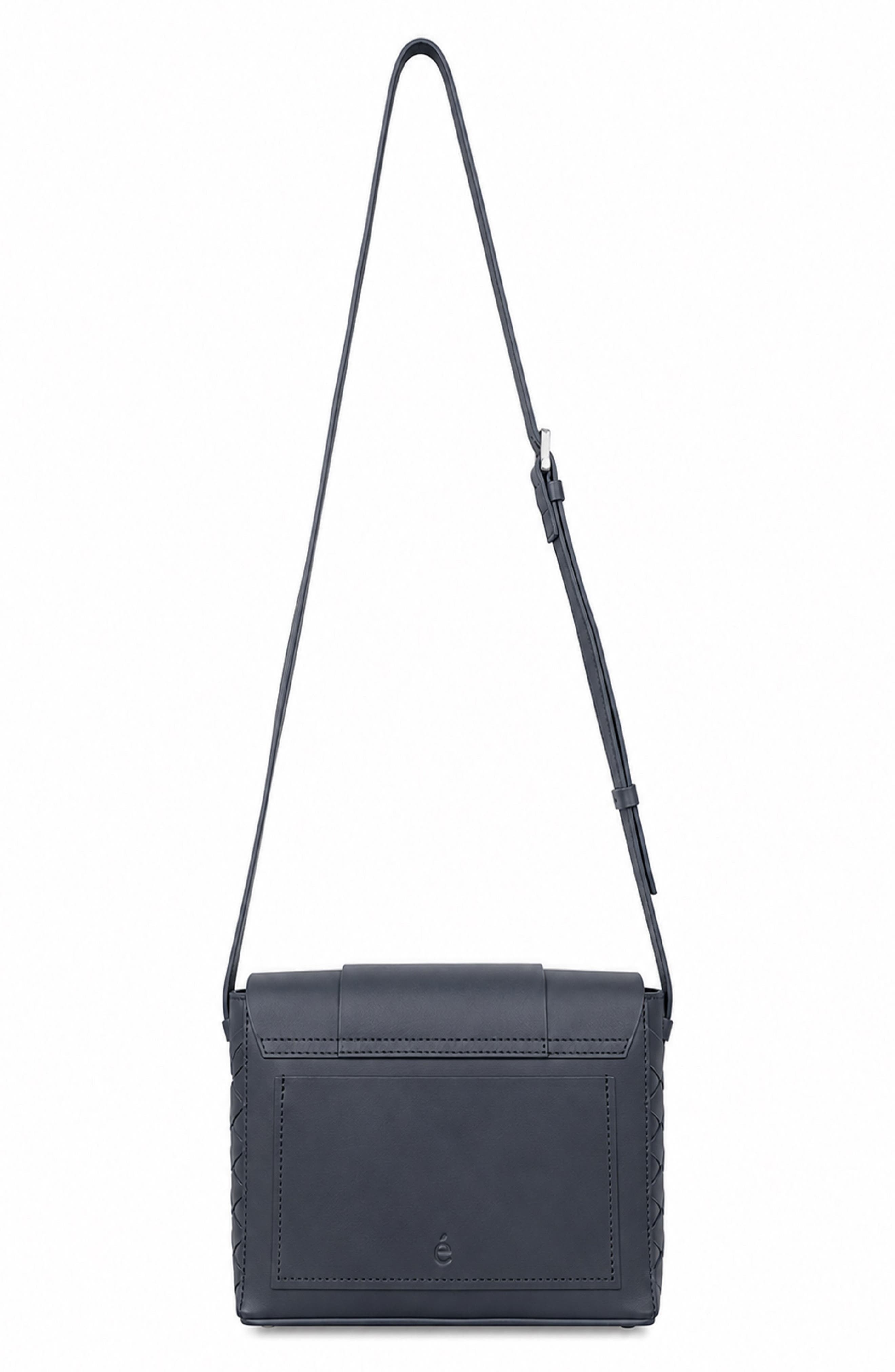 Iris Leather Crossbody Bag, Alternate, color, BLACK