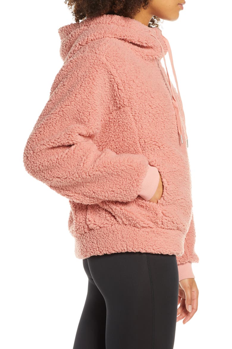 Farrah Hooded Fleece Jacket, Alternate, color, PINK ROSETTE
