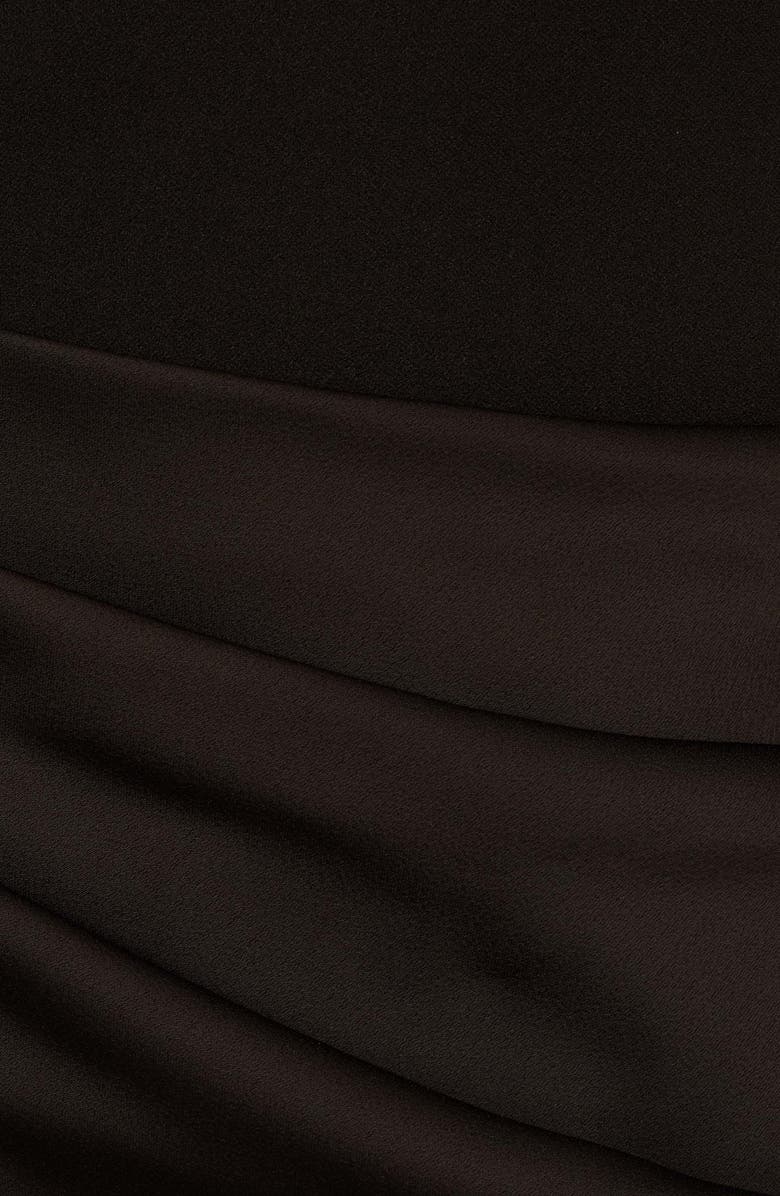 Aidan Mattox Bonded Crepe Mixed Media Cocktail Dress, Alternate, color, Black