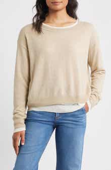 BOSS Femok Layered Wool Blend Sweater