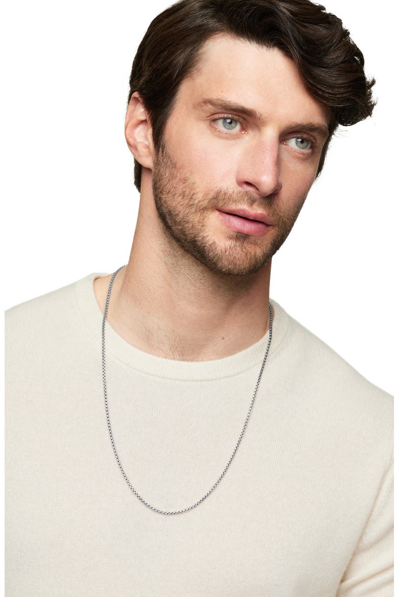 Men's Box Chain Necklace in Silver, 2.7mm, Alternate, color, SILVER
