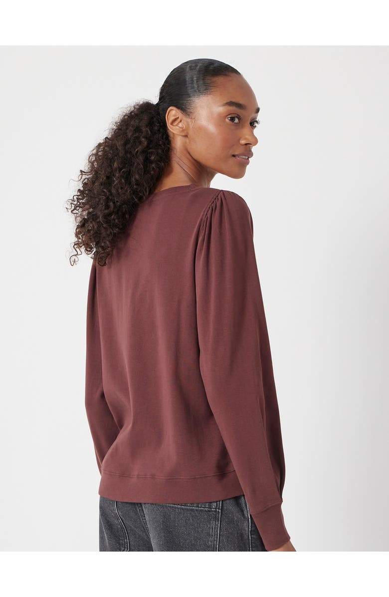 Hush Emily Puff Sleeve Cotton Jersey Top, Alternate, color, Rum Raisin