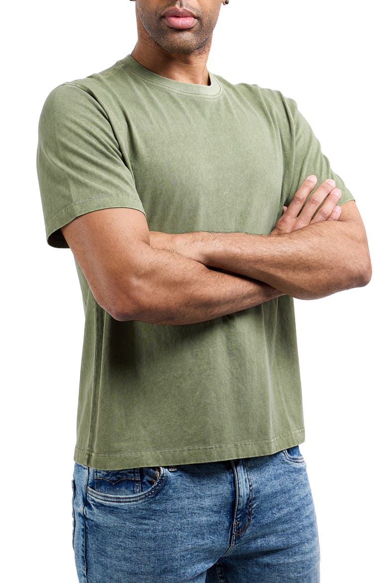 Boxy Pigment Dyed T-Shirt, Alternate, color, OLIVE