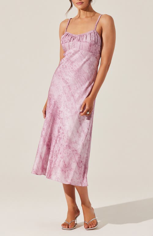 Astr The Label Kaiya Floral Bias Cut Satin Dress In Pink