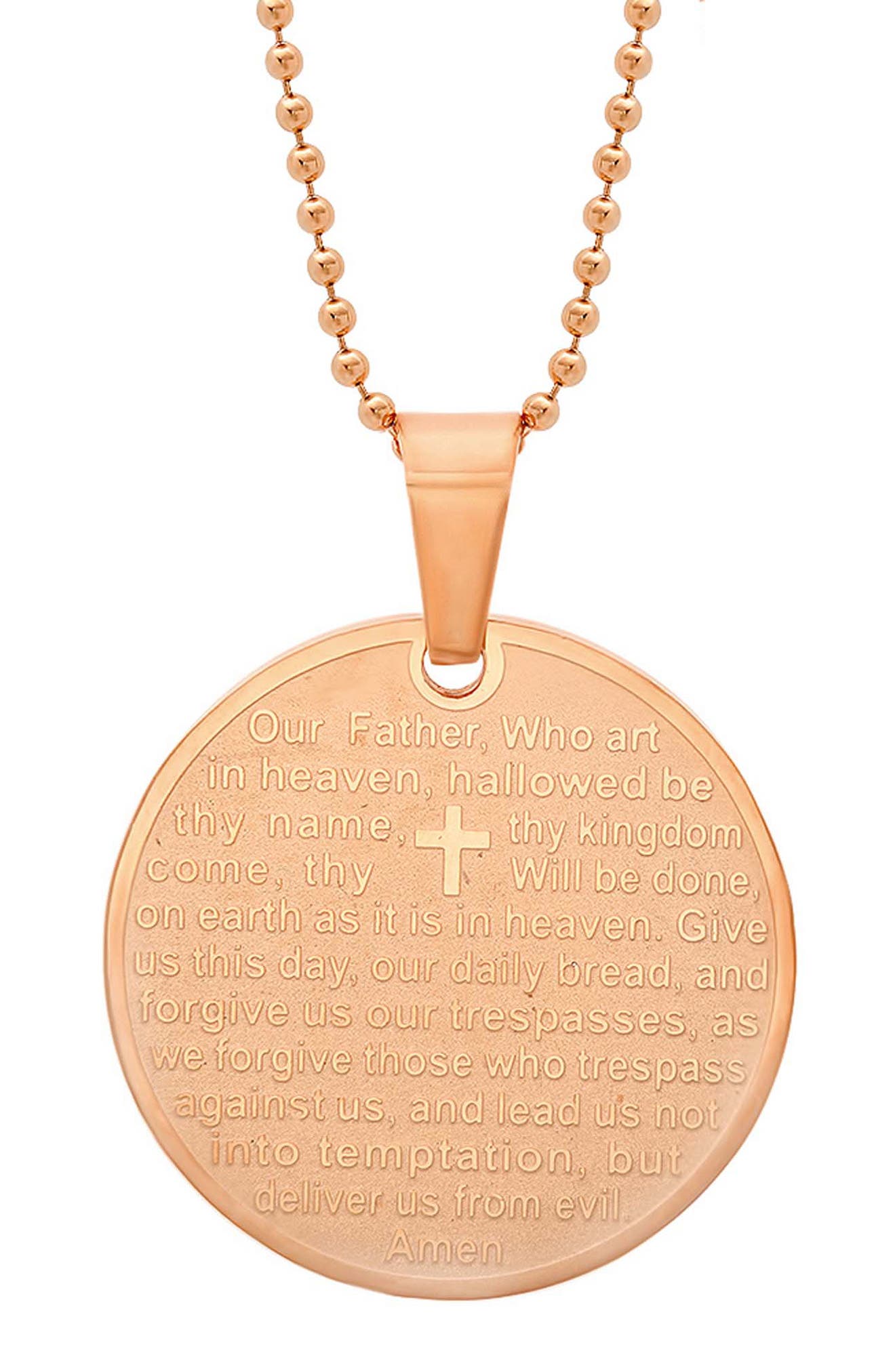 Lord's Prayer Pendant Necklace