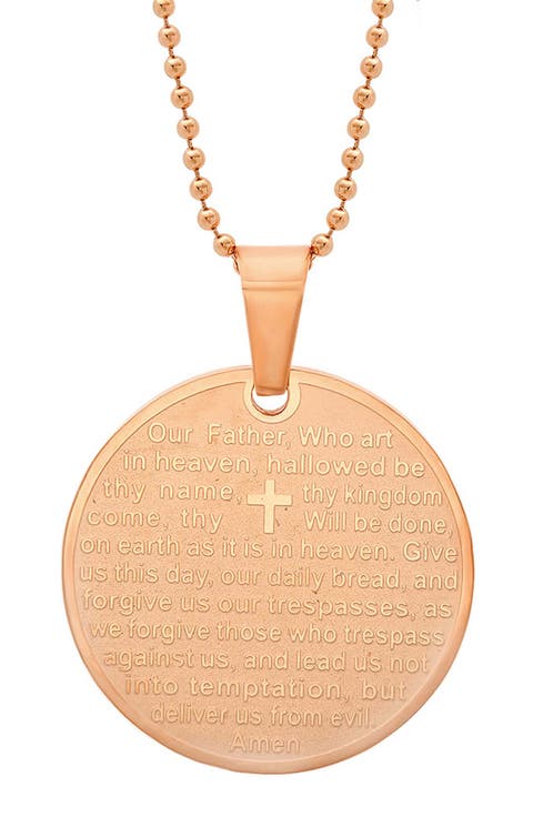 Prayer Disc Pendant Necklace