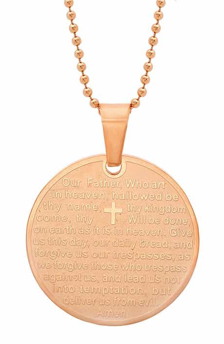 Lord's Prayer Pendant Necklace