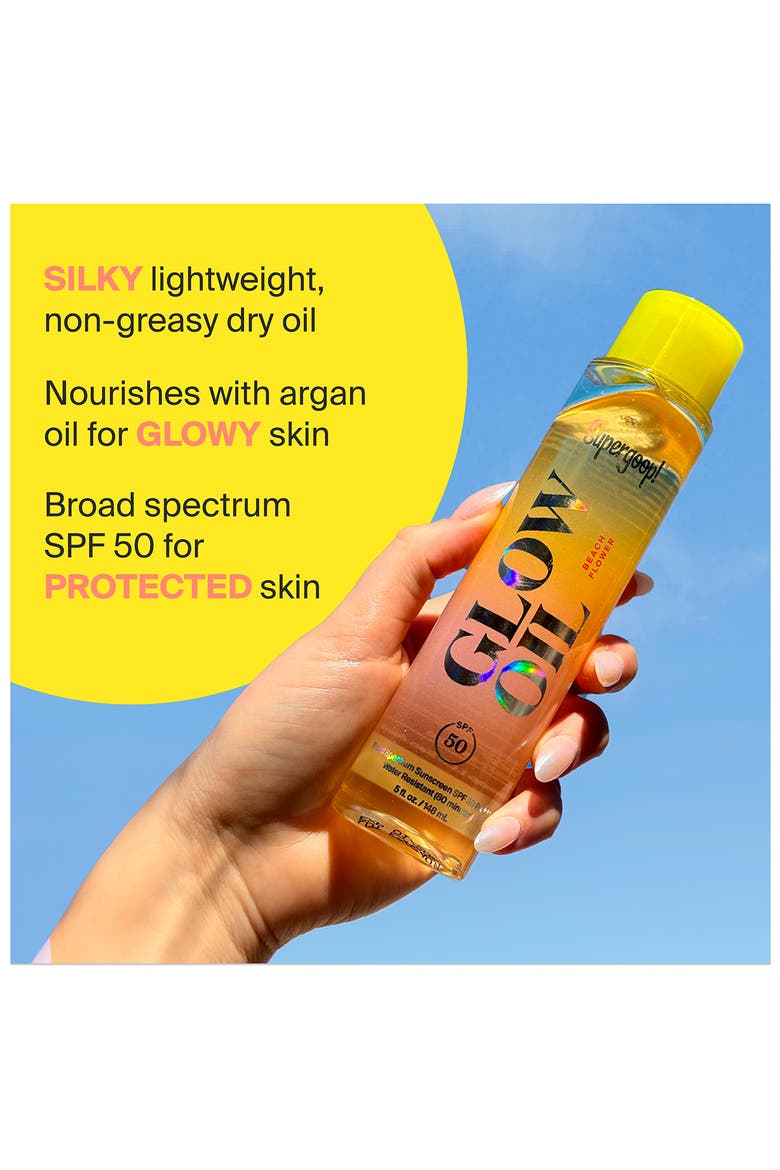Glow Oil SPF 50 Scented Sunscreen Body Oil, Alternate, color, BEACH FLOWER