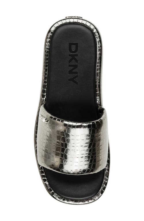 Dkny Lachine Platform Slide Sandal In Nickel