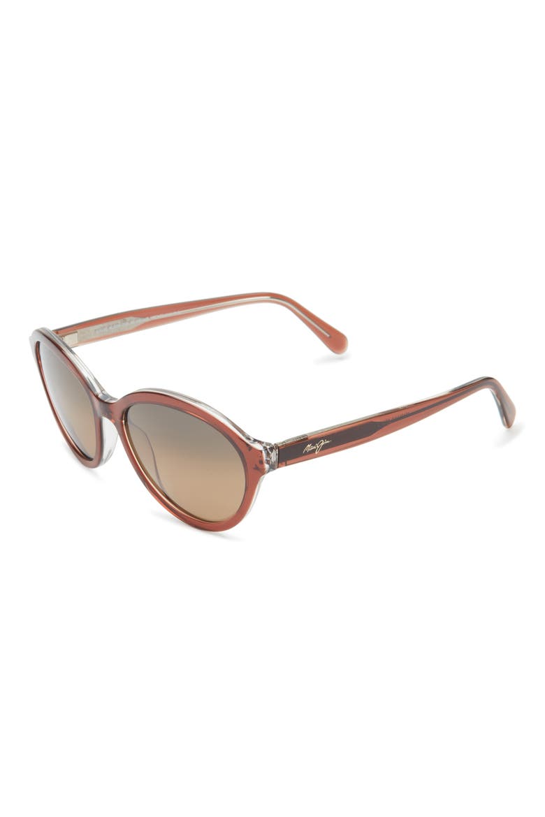 55mm Round Sunglasses, Alternate, color, BROWN BROWN BRONZE