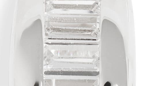 Nordstrom Baguette Cubic Zirconia Hoop Earrings In Silver