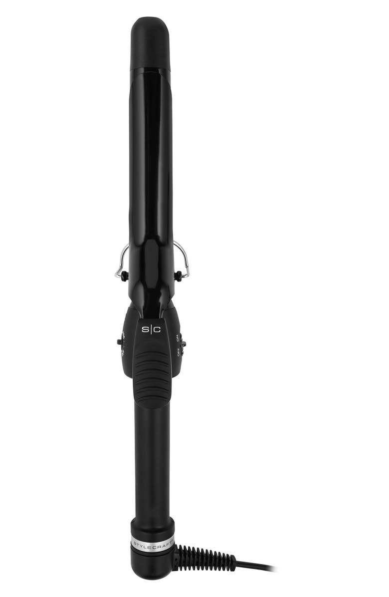 STYLECRAFT Stay-Temp Black Gold Professional Curling Iron 1-Inch, Alternate, color, Black
