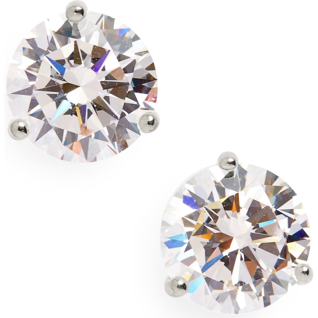 Nordstrom Gift Boxed Cubic Zirconia Stud Earrings - 3ct. in Platinum at Nordstrom