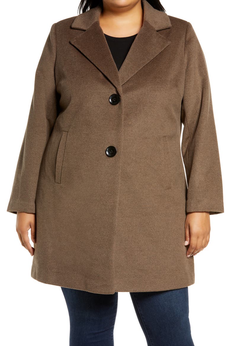 Women's Wool Blend Coat, Alternate, color, MELANGE BROWN