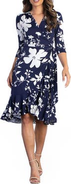 Kiyonna Flirty Flounce Midi Wrap Dress