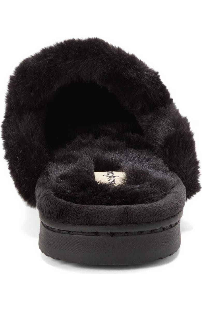 DEARFOAMS Paris Chenille Shaped Tab Scuff Slipper, Alternate, color, Black