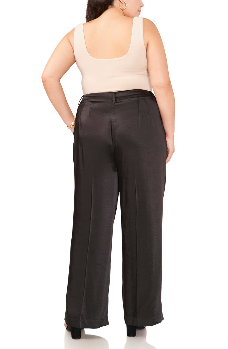 Vince Camuto Pleated Wide Leg Satin Pants, Alternate, color, 