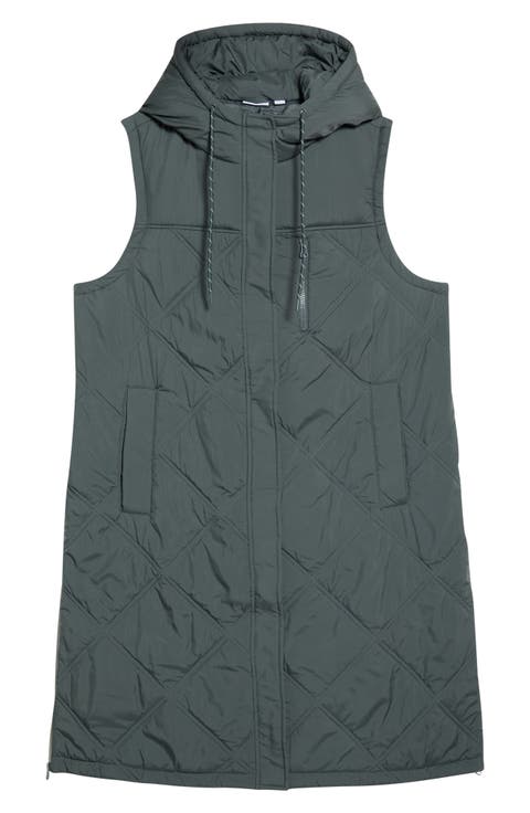 Long Hooded Puffer Vest