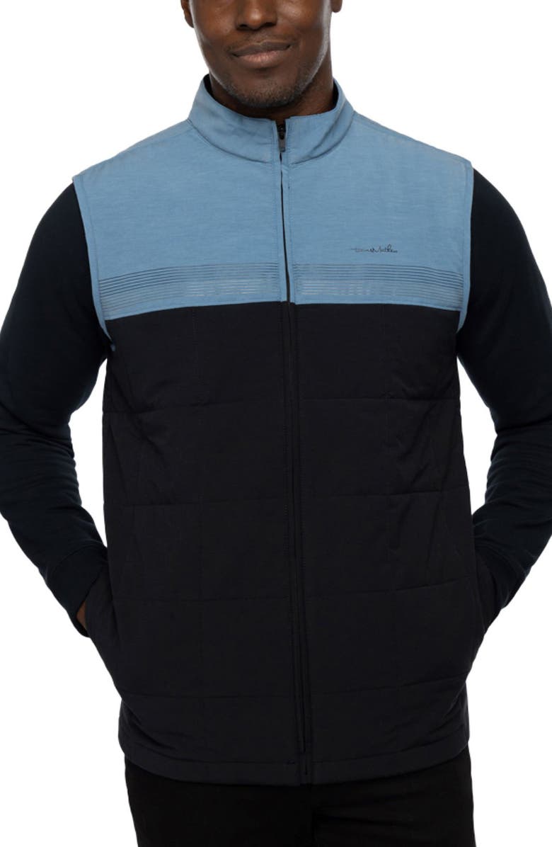 TravisMathew Todos Santos Colorblock Vest, Main, color, Heather Mid Blue