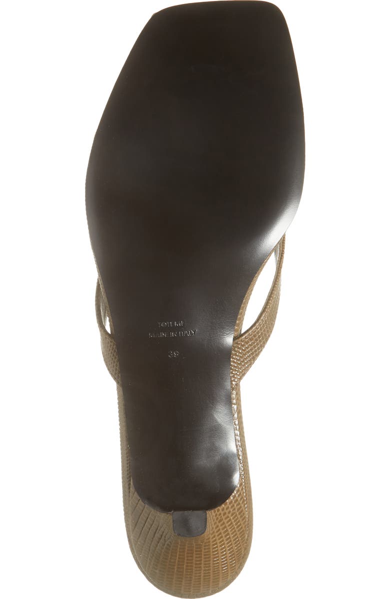 TOTEME Lizard Embossed Kitten Heel Flip Flop, Alternate, color, Dark Olive