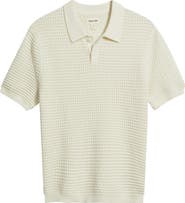 Open Edit Texture Knit Polo Top